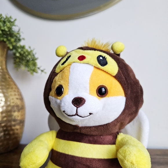 Peek-A-Boo Disguisimals Corgi Plush Bee Dog Dressed as a Bee Stuffed Animal Toy - Picture 7 of 11